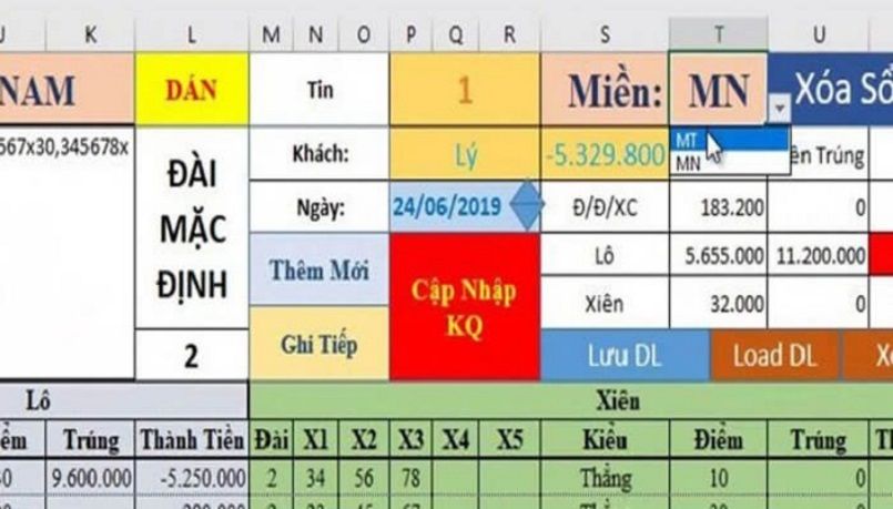 Dùng phần mềm tính lô đề bằng excel theo phương pháp dựa kết quả của nhiều ngày trước ra chiến thuật.